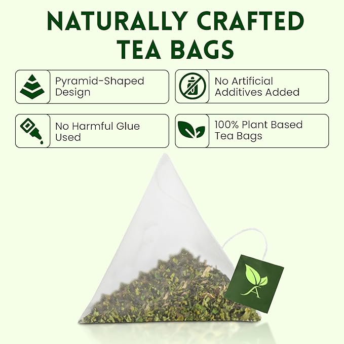 Attaya Moringa Ginger Bliss Tea – 100 Pyramid Bags | Antioxidant Superblend for Energy, Metabolism & Immunity | Moringa • Ginger • Tulsi • Black Pepper • Green Tea