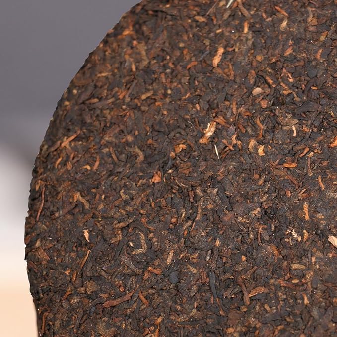 SANRAN Puer Tea, Aged Puerh Tea Cake, Ripe Pu Erh Black Tea, Year 2017, 12.60oz