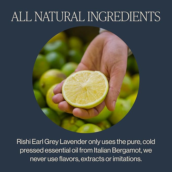 Rishi Tea Earl Grey Lavender Loose Leaf Pure Black Tea - Organic with Bergamot Oil and Lavender Flowers, Energizing & Caffeinated - 4 Ounces, 12+ Servings