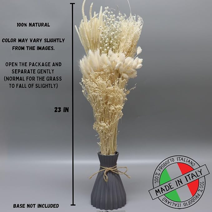 Dried Flower Bouquet & Floral Mix Premium Hand-Packed Natural Dried Plants for Home Decor, Bouquets, and Arrangements – Made in Italy (Hot Pink)