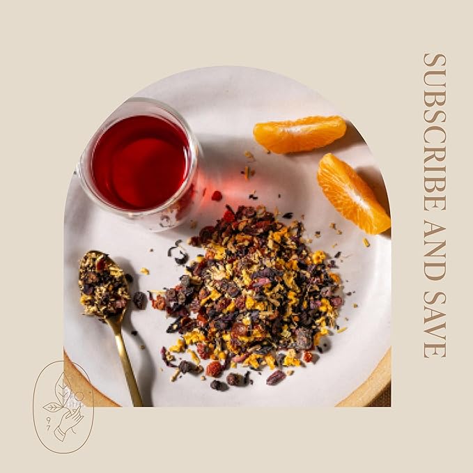 Rishi Tea Tangerine Ginger Herbal Tea - Organic Loose Leaf Tea, Caffeine Free Digestive Tea Blend with Hibiscus, Spicy Ginger & Citrus - 16 Ounces, 50+ Servings