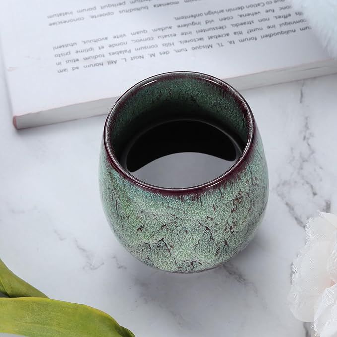 HARFINGTON 4pcs Chinese Ceramic Teacup 5.41oz Traditional Gong Fu Tea Set Japanese No Handle Small Tea Cup for Mate Tea Coffee Wine Drinks, Indigo