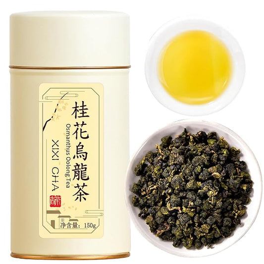 XIXICHA Osmanthus Oolong Tea Taiwan Tea Oolong Tea Loose Leaf Osmanthus Fragrans Tea Sweet And Aromatic Taste 桂花乌龙茶 台湾茶 高山茶（100 cups） 5.29oz/150g