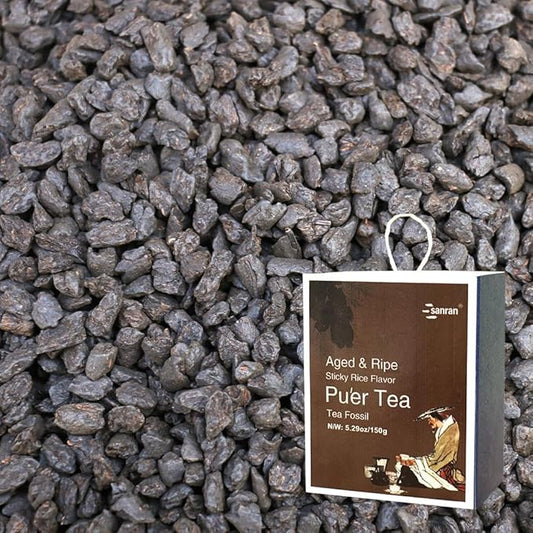 SANRAN Aged Ripe Puerh Black Tea, Pu'er Tea Fossil, Year 2020, 5.29oz