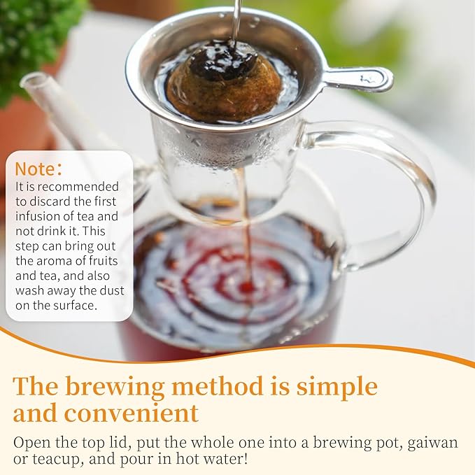 XIXICHA Puerh Tea Premium Tangerine Peel Pu-erh Tea 5.64oz(160g) Xiao Qing Gan Xinhui ChenPi Pu'er Citrus Yunnan Puerh Green Orange Peel 陈皮普洱茶 普洱小青柑 广东新会小青柑 云南勐海普洱茶 熟茶