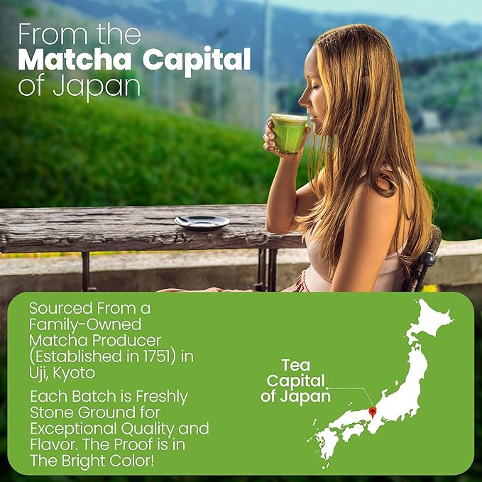 Matcha Wellness Superior Culinary Grade Organic Matcha Powder – 3.5oz Authentic Japanese Green Tea Powder from Kyoto – Perfect for Matcha Lattes, No Additives, Unsweetened