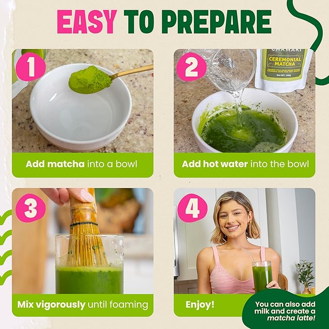 Chamaki Ceremonial Matcha Powder-First Harvest Japanese Style -Shade Grown Organic Premium Grade 1oz/30g Tin Ready for baking and Latte Authentic Japanese Style Matcha green tea Powder (30g)