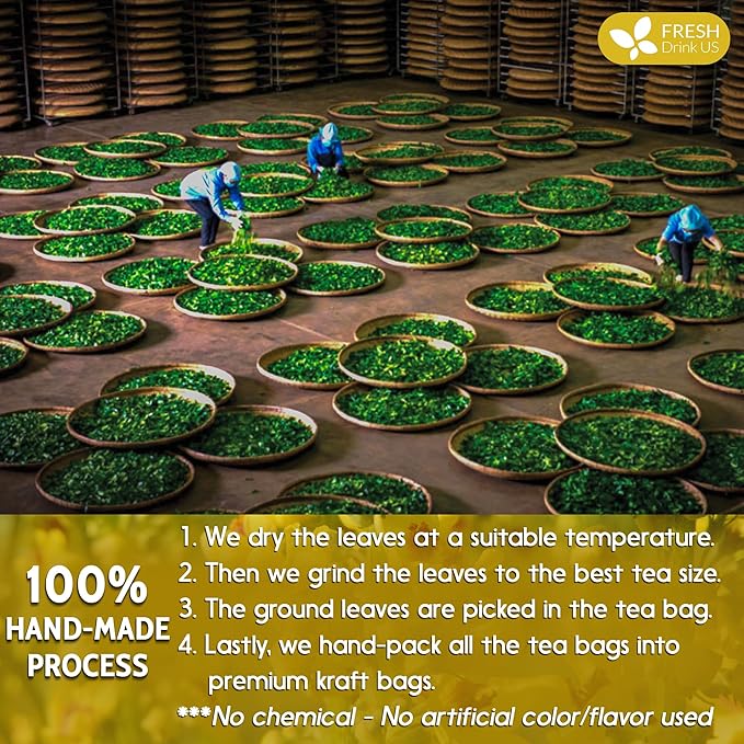 FreshDrinkUS, Premium 40 Mullein Leaf Tea For Lungs, Great Lung Detox For Smokers, Handmade, 100% Natural & Pure, No Sugar, No Caffeine, No Gluten, Vegan