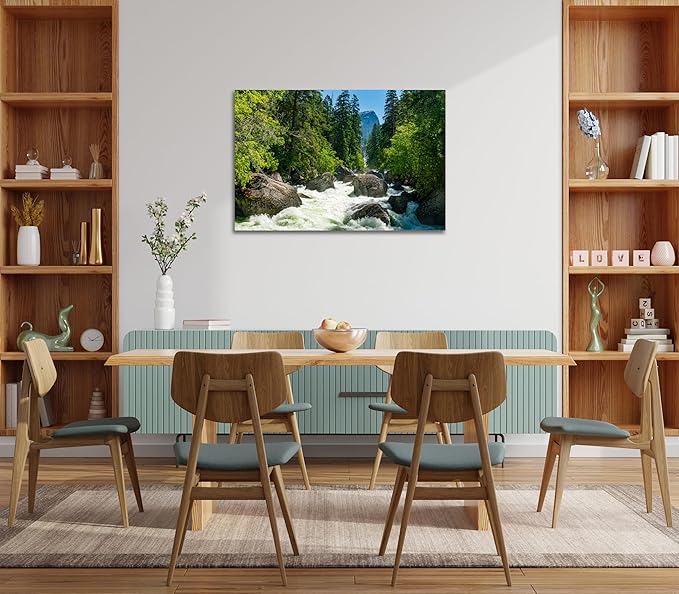 SKASNFAI Yosemite Wall Art for Office Pictures Landscape Wall Decor National Park Mountain Nature Posters Print Canvas Artwork for Living Room (16L" x 24W")