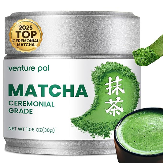 Venture Pal Ceremonial Grade Matcha Powder, Pure First Harvest Green Tea Powder – 100% Vegan, Gluten-Free, No Additives, Classic Grade (30g/1.06oz)