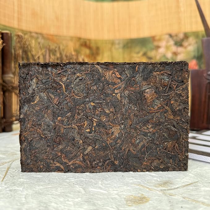 SANRAN Aged Pu-erh Tea, Ripe Puerh Tea Brick, Year 2021, Fermented Puer Black Tea, 250g/8.82oz