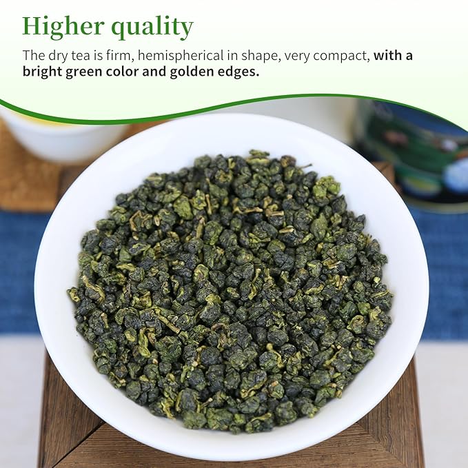 XIXICHA Dongding Oolong Tea Loose Leaf Taiwan Tea High Mountain Oolong Taiwan Dong Ding Gaoshan Ulong Tea Taiwanese Green Oolong One Thousand Meters High Mountain 150g/5.3oz 凍頂乌龙茶 冻顶乌龙 乌龙茶 台湾茶