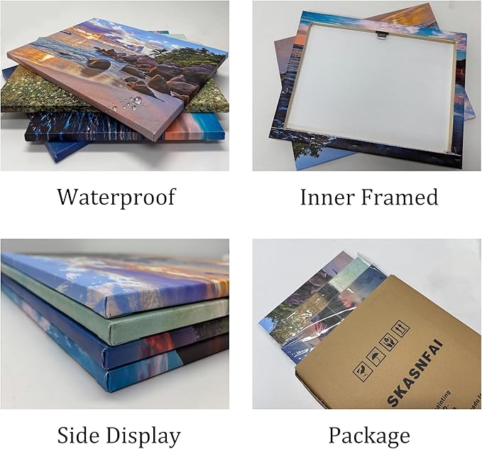 SKASNFAI Grand Teton National Park Canvas Wall Art Mountain Landscape Print Picture Framed Nature Wall Decor for Living Room Office (20L x 30W)