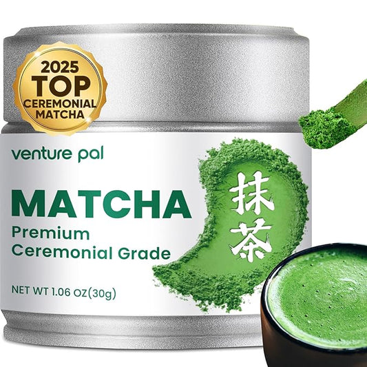 Venture Pal Ceremonial Grade Matcha Powder, Pure First Harvest Green Tea Powder – 100% Vegan, Gluten-Free, No Additives, Premium Grade (30g/1.06oz)