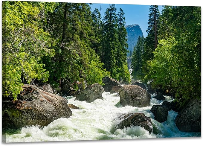 SKASNFAI Yosemite Wall Art for Office Pictures Landscape Wall Decor National Park Mountain Nature Posters Print Canvas Artwork for Living Room (20L x 30W)