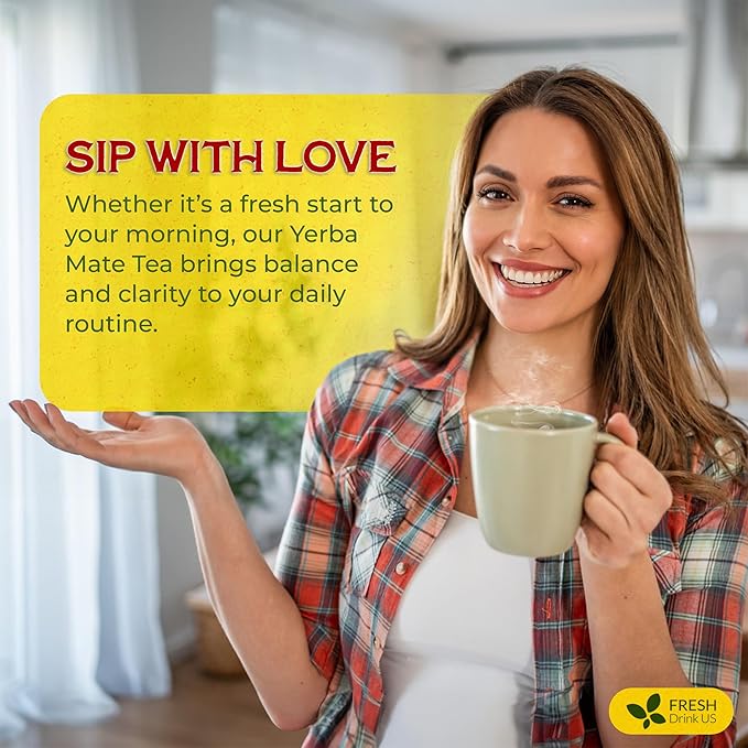 FreshDrinkUS, Yerba Mate Tea Bags | 120 Tea Bags | Traditional South American Herbal Tea – Smooth & Refreshing Flavor – Premium Quality, Sustainably Sourced. Vegan.