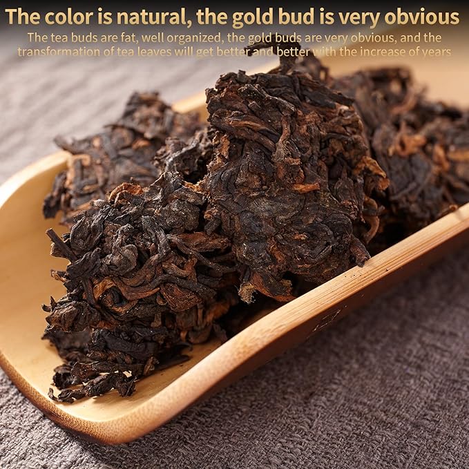 XIXICHA Pu-erh Tea Cake 357g/12.6oz Ancient Trees Ripe Puerh Tea 2008 Years Chinese Yunnan Pu’er Tea BlackTea Fermented Traditional Craft 普洱茶 熟茶 古树普洱茶 云南勐海