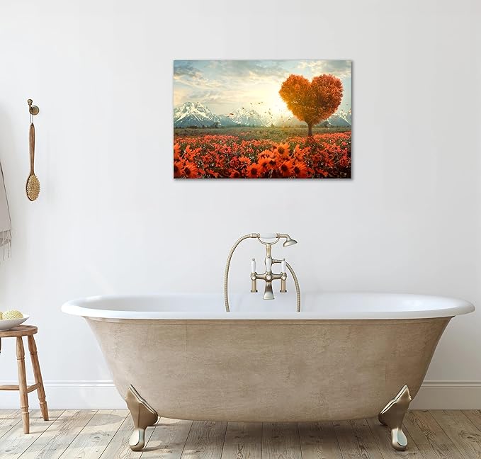 SKASNFAI Grand Teton Wall Art Mountain Artwork Landscape Picture Living Room Home Office Decor Sunflower Canvas Posters Print for Walls (28L x 44W)