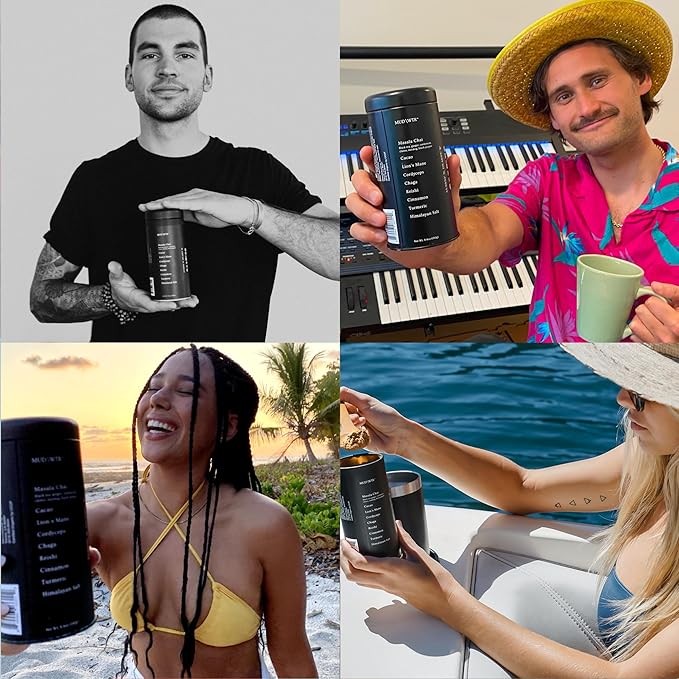 MUDWTR Original Mushroom Coffee Alternative | 2,240mg USA Grown & Adaptogenic Mushrooms | USDA Organic | Lion's Mane, Cordyceps, Chaga & Reishi | Energy, Focus & Immunity Support | 30 Servings