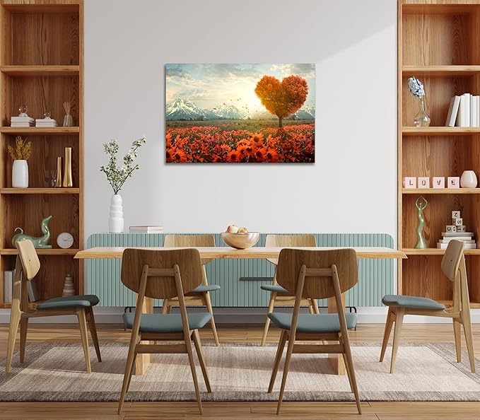 SKASNFAI Grand Teton Wall Art Mountain Artwork Landscape Picture Living Room Home Office Decor Sunflower Canvas Posters Print for Walls (24L x 36W)