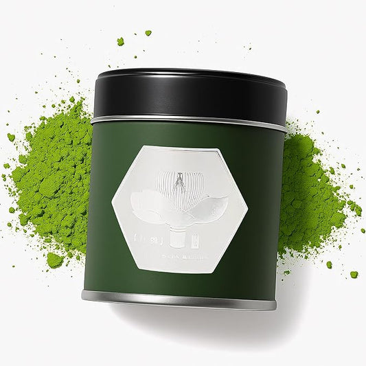 KANEMATSU Ceremonial Grade Matcha Powder 50g Tin, Japanese JAS Certified Organic, Antioxidant Rich with Caffeine & L-Theanine for Focus & Relaxation, Kosher Non-GMO Green Tea (1.75oz)