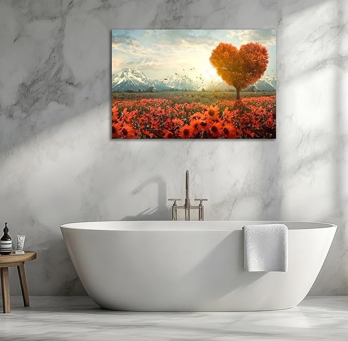 SKASNFAI Grand Teton Wall Art Mountain Artwork Landscape Picture Living Room Home Office Decor Sunflower Canvas Posters Print for Walls (24L x 36W)