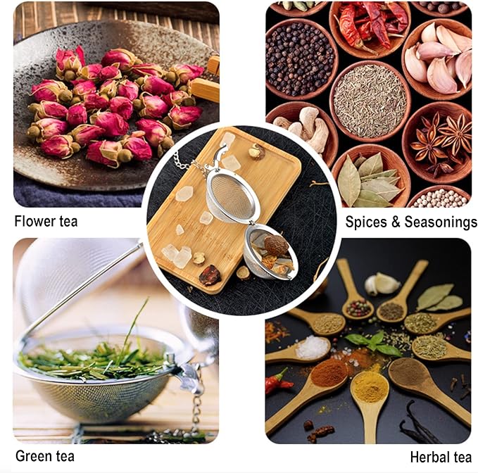 2pcs Tea Infuser, Tea Strainers for Loose Tea, Gold Plated Enamel Moon Star Celestial Charm Pendant Tea Ball Set Loose Tea Steeper Gifts for Women