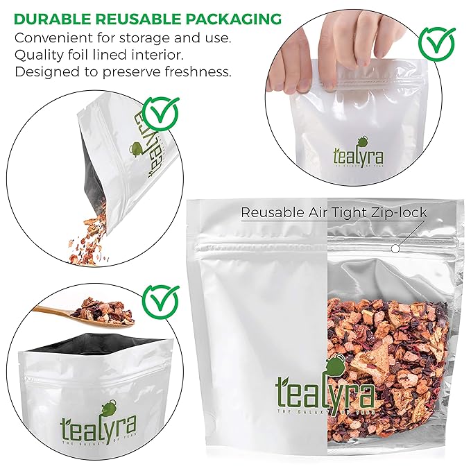 Tealyra - Aloha Hawaii - Pineapple - Hibiscus - Guava - Strawberry - Herbal Fruity Loose Leaf Tea - Hot or Iced - Caffeine Free - 112g (4-ounce)