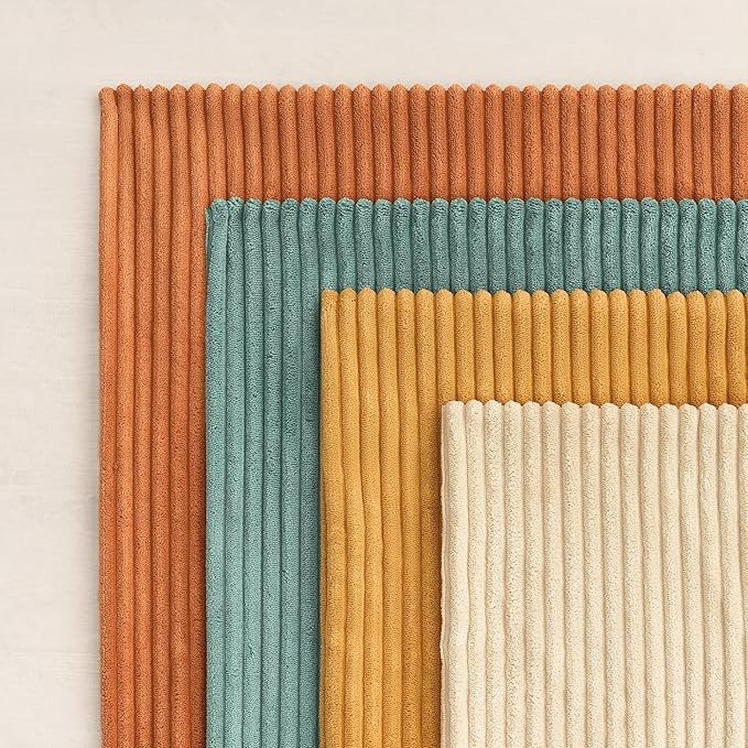 Topfinel Decorative Throw Pillow Covers Cushion Cases, Set of 4 Soft Velvet Modern Double-Sided Designs, Mix and Match for Home Decor, Pillow Inserts Not Included (22x22 inch, Orange/Teal)