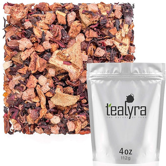 Tealyra - Aloha Hawaii - Pineapple - Hibiscus - Guava - Strawberry - Herbal Fruity Loose Leaf Tea - Hot or Iced - Caffeine Free - 112g (4-ounce)