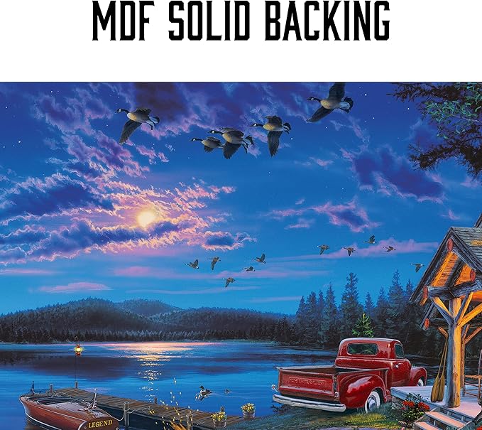 Rivers Edge Products LED Canvas Wall Art, 24 by 16 Inches, Fiber Optic Light Up Wall Decor, Battery Operated Lighted Canvas Print, LED Light Kitchen, Bedroom, or Home Decor, The Perfect Getaway