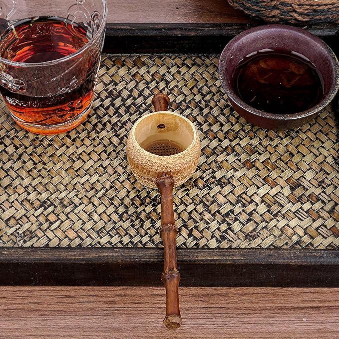 Wooden Tea Filter, Tea strainer Wood Handle, Bamboo Strainer Spoon, Tea Strainer, Tea Accessory, Tea Colander, Tea Filter, Tea Tools Wooden(2Pcs)